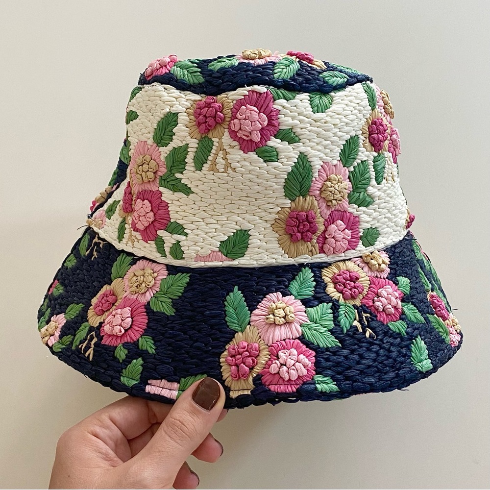 Lele Sadoughi Floral Embroidered Bucket Hat